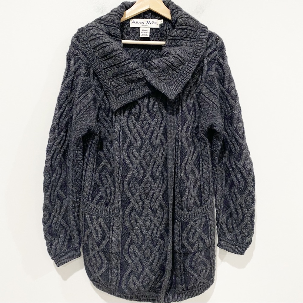 ARAN MOR IRELAND Wool Cable Knit Sweater